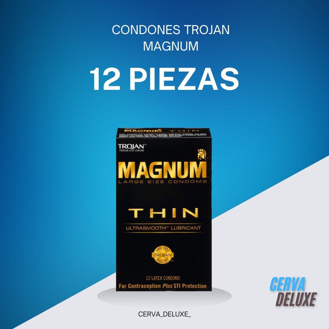 CONDONES TROJAN MAGNUM 12 PIEZAS